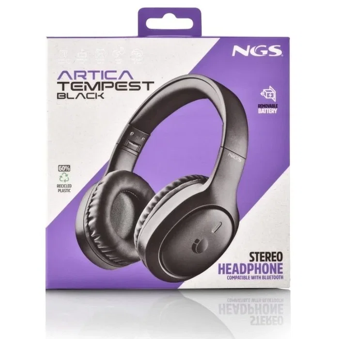 NGS Artica Tempest Auriculares Inalámbricos Plegables Negro